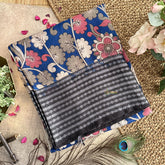 Vriksham Blue Kalamkari Saree with Kanchi Border-VS4210